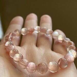 Pink Lepidolite Bracelet | Natural Crystal Jewelry | Calming Stone